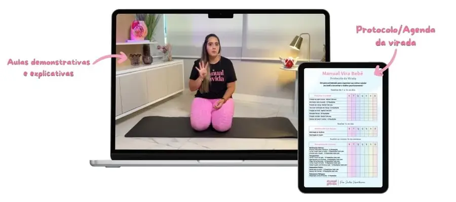 Mockup do curso Vira Bebê em vários dispositivos